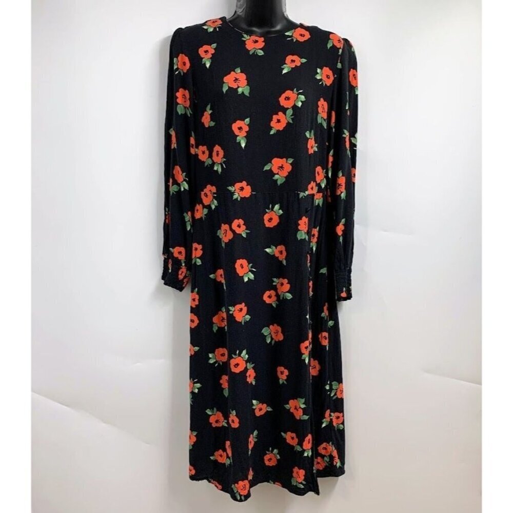 Nobody's Child Women's‎ Black Multicolor Floral Semi Sheer Maxi Dress Size 10